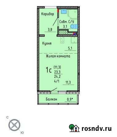 Квартира-студия, 24 м², 5/5 эт. на продажу в Екатеринбурге Екатеринбург - изображение 1