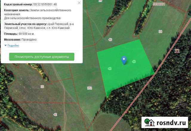 Участок СНТ, ДНП 59 сот. на продажу в Юго-Камском Юго-Камский - изображение 1