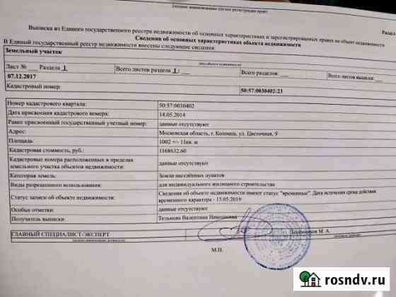 Участок ИЖС 10 сот. на продажу в Коломне Коломна