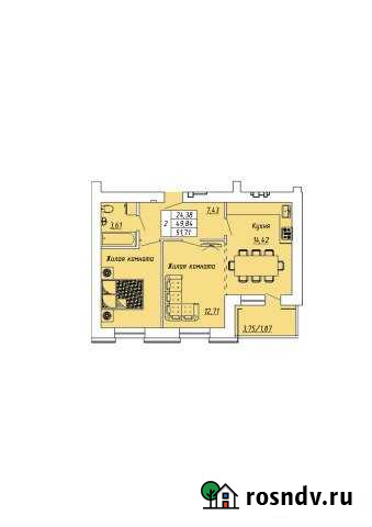 2-комнатная квартира, 51 м², 2/9 эт. на продажу в Сыктывкаре Сыктывкар - изображение 1