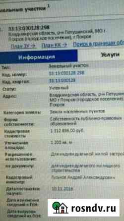 Участок ИЖС 12 сот. на продажу в Покрове Покров