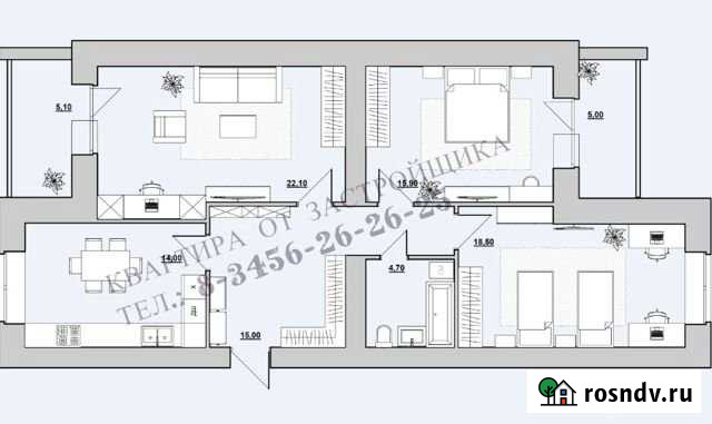 3-комнатная квартира, 90 м², 6/9 эт. на продажу в Тобольске Тобольск - изображение 1