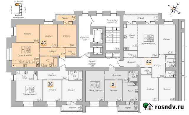 4-комнатная квартира, 74 м², 14/16 эт. на продажу в Барнауле Барнаул - изображение 1