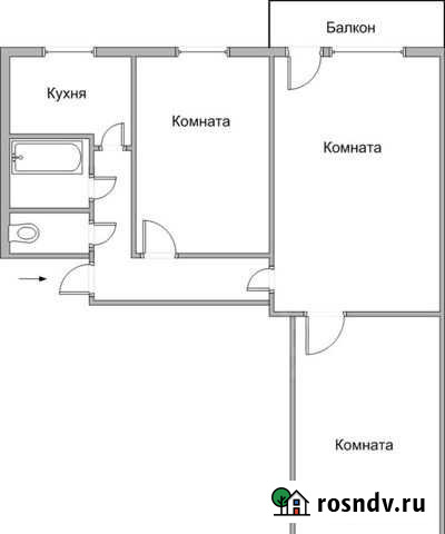 3-комнатная квартира, 57 м², 4/5 эт. на продажу в Донском Донской - изображение 1