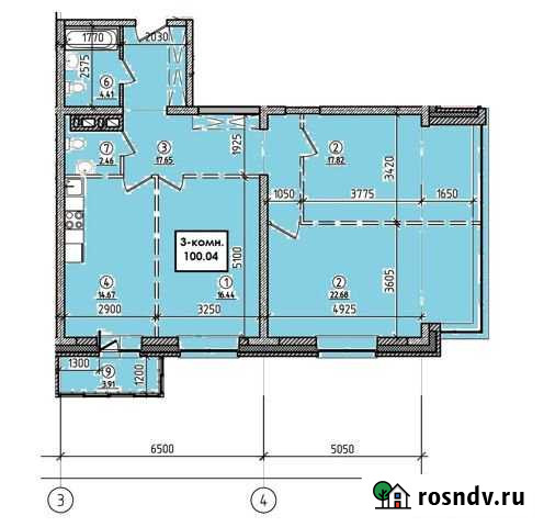 3-комнатная квартира, 100 м², 3/17 эт. на продажу в Иркутске Иркутск - изображение 1