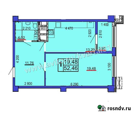 1-комнатная квартира, 52 м², 7/18 эт. на продажу в Белгороде Белгород - изображение 1
