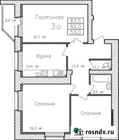 3-комнатная квартира, 83 м², 1/9 эт. на продажу в Красненькой Красненькая - изображение 1