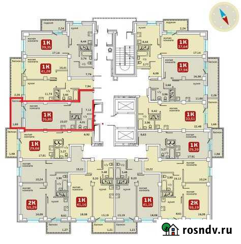 Квартира-студия, 35 м², 12/19 эт. на продажу в Красноярске Красноярск - изображение 1