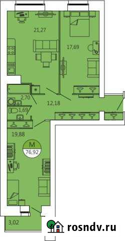 3-комнатная квартира, 77 м², 1/12 эт. на продажу в Архангельске Архангельск - изображение 1