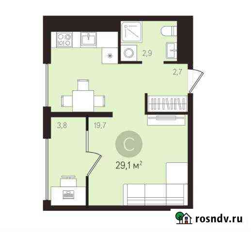 Квартира-студия, 29 м², 6/15 эт. на продажу в Екатеринбурге Екатеринбург