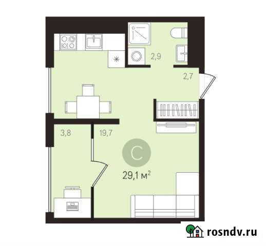 Квартира-студия, 29 м², 6/15 эт. на продажу в Екатеринбурге Екатеринбург - изображение 1