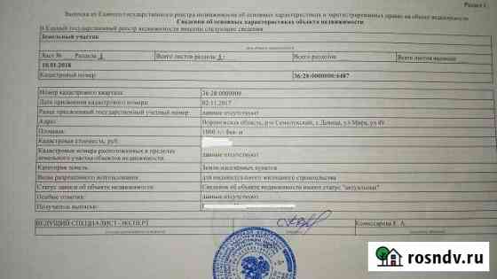 Участок ИЖС 10 сот. на продажу в Семилуках Семилуки