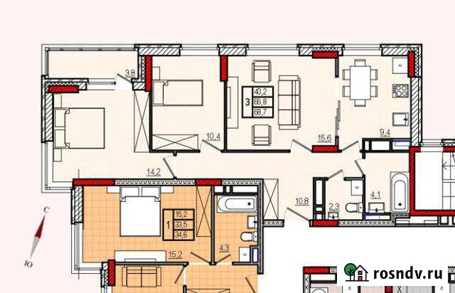 3-комнатная квартира, 68 м², 6/19 эт. на продажу в Долгопрудном Долгопрудный - изображение 1