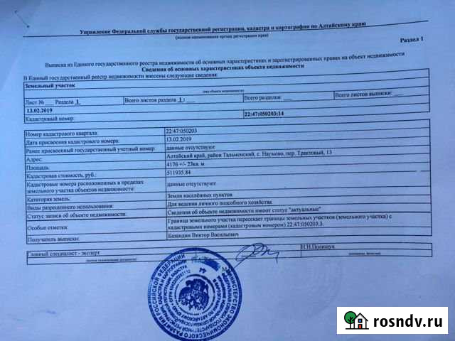 Участок СНТ, ДНП 41 сот. на продажу в Тальменке Тальменка - изображение 1