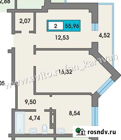 2-комнатная квартира, 56 м², 3/10 эт. на продажу в Сосновоборске Красноярского края Сосновоборск - изображение 1