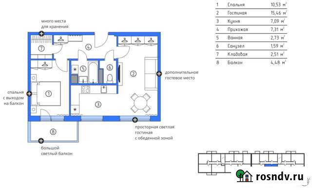 2-комнатная квартира, 51 м², 5/5 эт. на продажу в Петрозаводске Петрозаводск - изображение 1