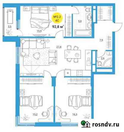 4-комнатная квартира, 92 м², 30/32 эт. на продажу в Екатеринбурге Екатеринбург
