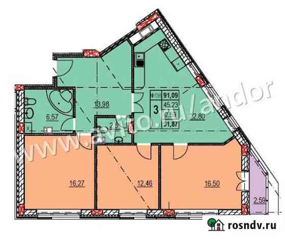 3-комнатная квартира, 93 м², 17/17 эт. на продажу в Нижнем Новгороде Нижний Новгород