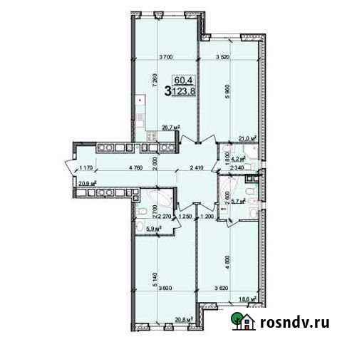 3-комнатная квартира, 123 м², 1/4 эт. на продажу в Рязани Рязань - изображение 1