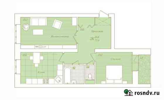 2-комнатная квартира, 74 м², 11/12 эт. на продажу в Обнинске Обнинск