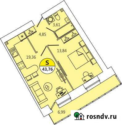 2-комнатная квартира, 44 м², 12/12 эт. на продажу в Северодвинске Северодвинск - изображение 1