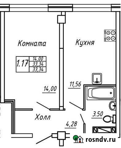 1-комнатная квартира, 33 м², 5/10 эт. на продажу в Вологде Вологда - изображение 1
