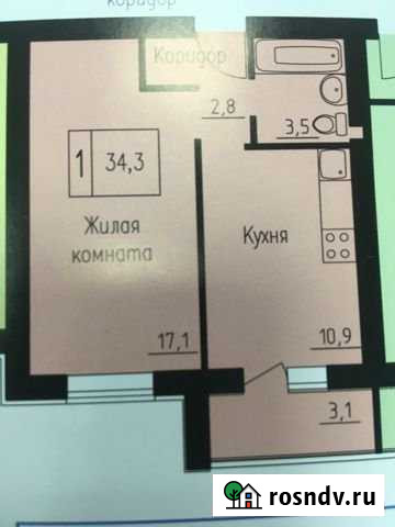1-комнатная квартира, 34 м², 3/3 эт. на продажу в Калуге Калуга - изображение 1