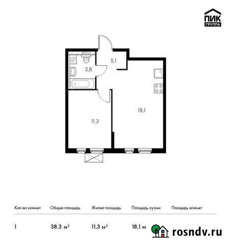 1-комнатная квартира, 38 м², 12/13 эт. на продажу в Калуге Калуга - изображение 1