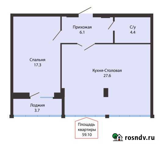 2-комнатная квартира, 59 м², 16/17 эт. на продажу в Ставрополе Ставрополь - изображение 1