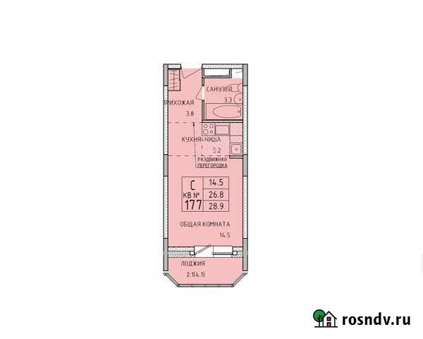 Квартира-студия, 29 м², 10/14 эт. на продажу в Туле Тула - изображение 1