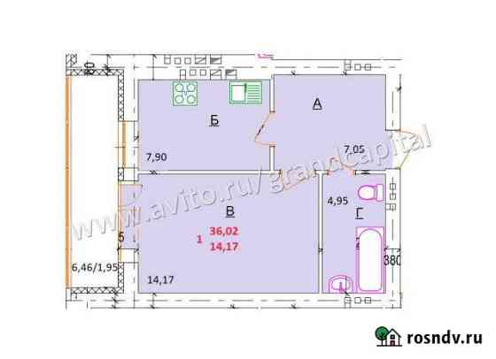 1-комнатная квартира, 36 м², 3/6 эт. на продажу в Ульяновске Ульяновск