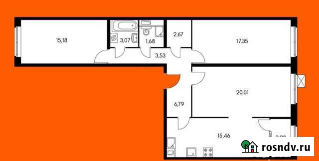 3-комнатная квартира, 86 м², 16/25 эт. на продажу в Люберцах Люберцы - изображение 1