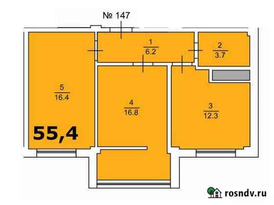 2-комнатная квартира, 55 м², 8/8 эт. на продажу в Яблоновском Яблоновский