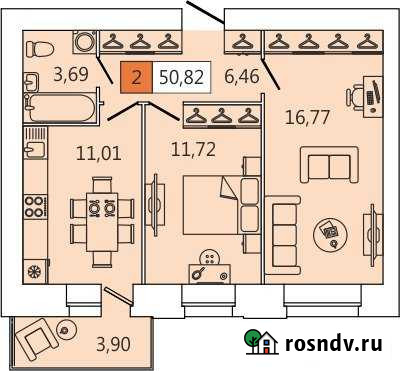 2-комнатная квартира, 51 м², 11/11 эт. на продажу в Северодвинске Северодвинск - изображение 1