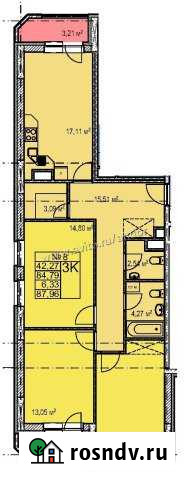 3-комнатная квартира, 91 м², 3/17 эт. на продажу в Нижнем Новгороде Нижний Новгород - изображение 1