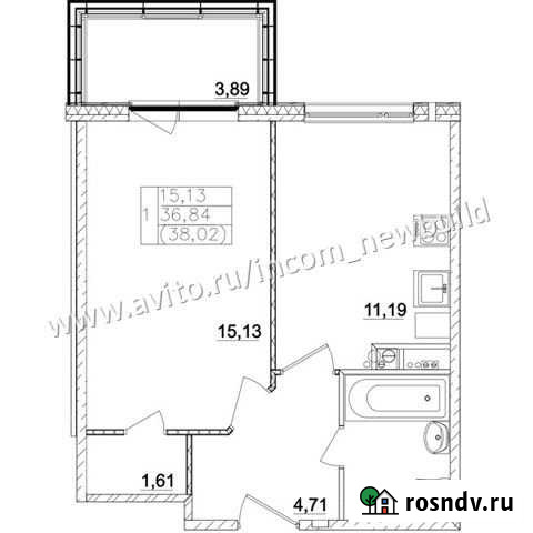 1-комнатная квартира, 36 м², 2/3 эт. на продажу в Павловской Слободе Павловская Слобода - изображение 1