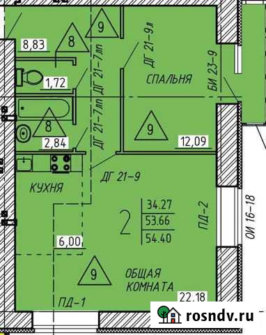 2-комнатная квартира, 55 м², 5/16 эт. на продажу в Пензе Пенза - изображение 1