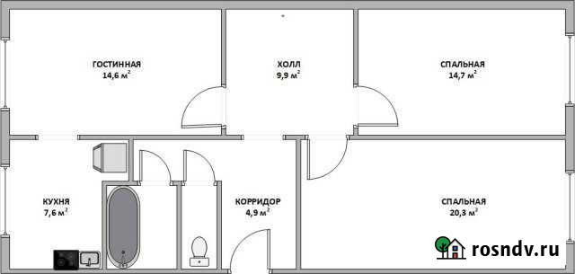 3-комнатная квартира, 72 м², 5/5 эт. на продажу в Воркуте Воркута - изображение 1