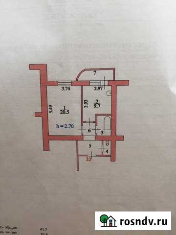 1-комнатная квартира, 41 м², 7/16 эт. на продажу в Железногорске Курской области Железногорск - изображение 1