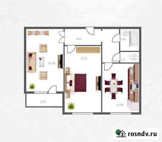 2-комнатная квартира, 60 м², 3/10 эт. на продажу в Брянске Брянск