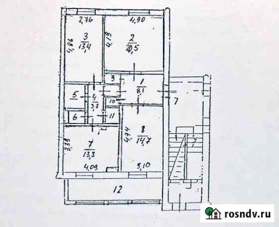 3-комнатная квартира, 91 м², 1/2 эт. на продажу в Старом Городке Старый Городок