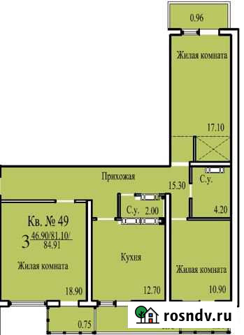 3-комнатная квартира, 84 м², 5/10 эт. на продажу в Симферополе Симферополь - изображение 1