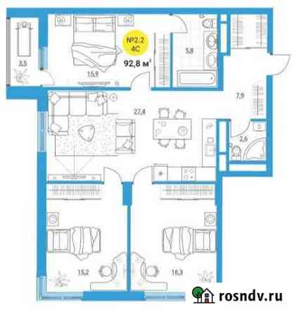 4-комнатная квартира, 92 м², 22/32 эт. на продажу в Екатеринбурге Екатеринбург