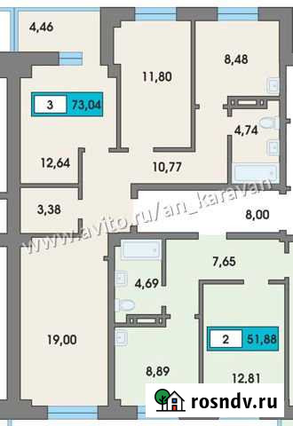 3-комнатная квартира, 73 м², 9/10 эт. на продажу в Сосновоборске Красноярского края Сосновоборск - изображение 1
