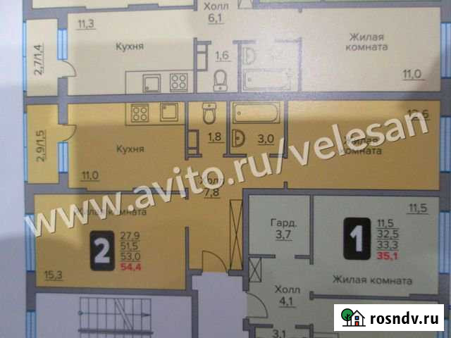 2-комнатная квартира, 54 м², 2/6 эт. на продажу в Пироговском Пироговский - изображение 1