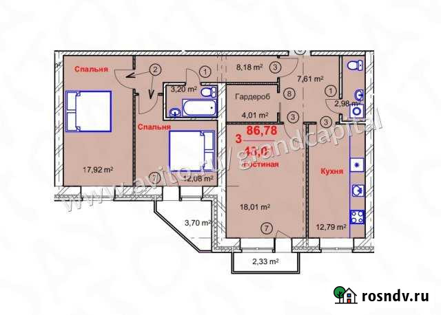 3-комнатная квартира, 88 м², 2/4 эт. на продажу в Ульяновске Ульяновск - изображение 1