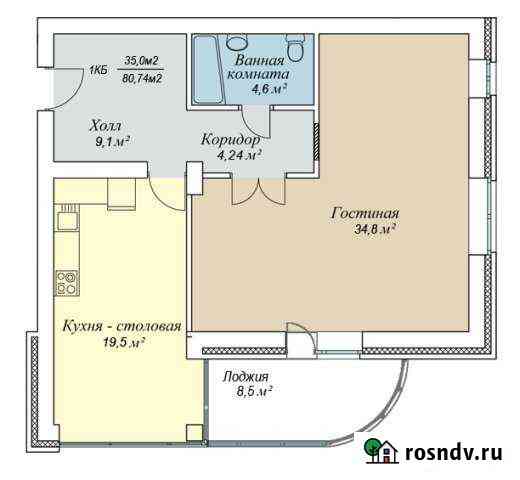 1-комнатная квартира, 80 м², 1/3 эт. на продажу в Обнинске Обнинск