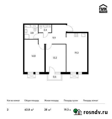 2-комнатная квартира, 63 м², 15/15 эт. на продажу в Обнинске Обнинск - изображение 1
