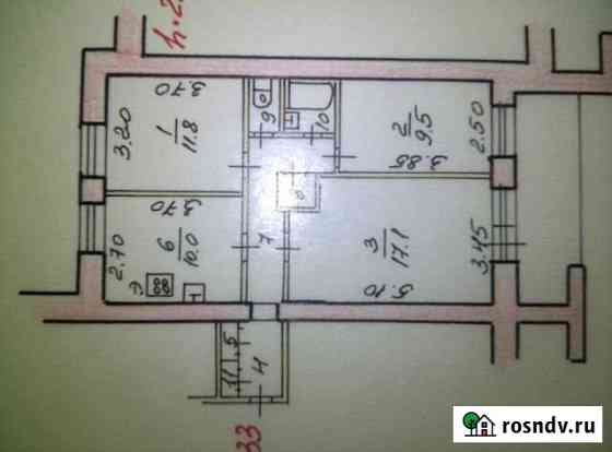3-комнатная квартира, 63 м², 4/16 эт. на продажу в Рыбинске Рыбинск