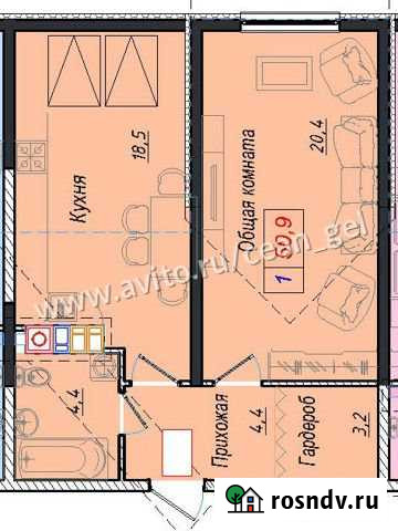 1-комнатная квартира, 50 м², 7/7 эт. на продажу в Геленджике Геленджик - изображение 1